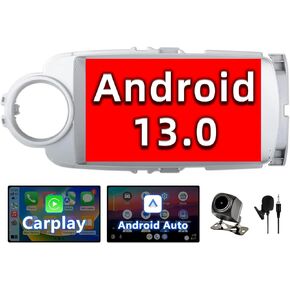 BINIZE Compatible with Toyota Yaris 2012 2013 2014 2015 2016 2017 Android Car Stereo Radio Wireless Carplay&Android Auto, 9 Inch Touchscreen Bluetooth GPS Navigation, WiFi, FM Radio,Mirror Link