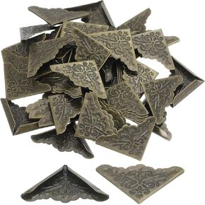 uxcell 60 Pcs 32mm Metal Book Edge Protectors, Corner Guard for Journals, Scrapbooks, Albums, Notebooks, Bronze