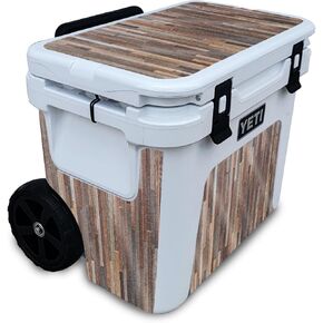 Glossy Glitter Cooler Skin Compatible with Yeti Roadie 32 Wheeled Cooler - Woody - Premium 3M Vinyl Protective Wrap Decal Cover - Easy to Apply | Crafted in The USA by MightySkins
