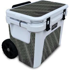 Glossy Glitter Cooler Skin Compatible with Yeti Roadie 32 Wheeled Cooler - Red Pill - Premium 3M Vinyl Protective Wrap Decal Cover - Easy to Apply | Crafted in The USA by MightySkins