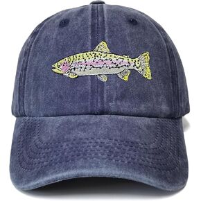 Embroidered Rainbow Trout Fish Hats