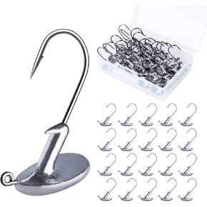 Goture Stand Up Fishing Jig Head Hooks Set Kit with Fishing Tackle Box Tumbler Fish Head Hooks for Saltwater Freshwater Fishing