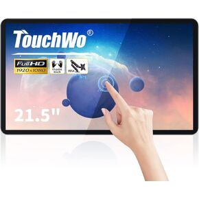 21.5 inch Capacitive Multi-Touch Screen Industrial Monitor, 16:9 Display 1920 x 1080P, Built-in Speakers, VGA & HD-MI Monitor for PC, POS, Small Business, Restaurant