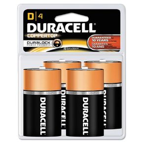 Duracell PGD MN1300R4Z Coppertop Retail Battery, Alkaline, D Size (Pack of 4)