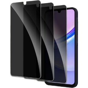 Privacy Screen Protector for Samsung Galaxy A15/A25, Shatterproof Tempered Glass Accessories, Anti Spy Tempered Glass Film, Case Friendly Ultra Resistant 9H Hardness Anti-Glare HD Black -3 Pack