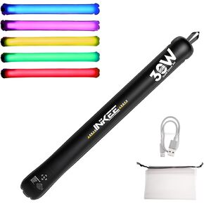 INKEE GCA30C RGB Inflatable Light,30W Portable Handheld LED Fill Lights Built-in 5000mAh Li-ion Battery Adjustable CCT 2000K-10000K with 90cm Length 624 LED Beads