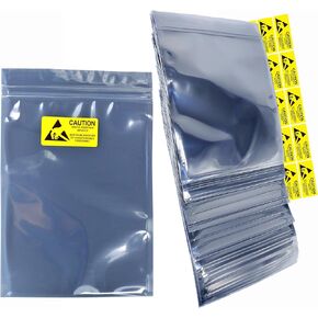 ESD Bags，Anti Static Bags,Translucent Antistatic Bags for SSD HDD with 60pcs Labels,for Varieties of Electronic Device Hand Drive ，5.91 * 7.87in/15 * 20cm 60Pcs