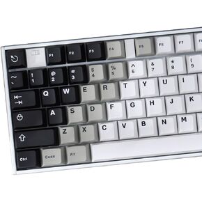 White Black Gradient Keycaps Set Cherry Profile Doubleshot Custom Keycaps 121 Keys for 61 64 87 104 108 Cherry MX Switches Mechanical Keyboards