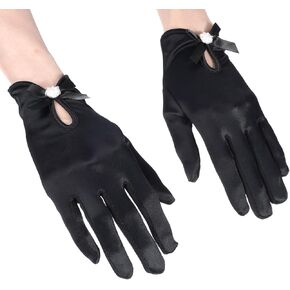 Short Satin Gloves Wrist Length Gloves Women's Gown Gloves Opera Bridal Banquet Dress Glove for Wedding Opera Party