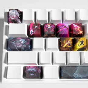 Jhin Keycaps Set for League of Legends Gaming Skill 12 Keys Keycap Set OEM Profile for MX Mechanical Gaming Keyboards