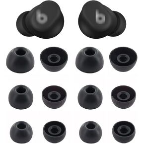 ALXCD Eartips Compatible with Beats Solo Buds, S/M/L 3 Sizes 6 Pairs Soft Silicon Earbuds Tips Replacement Ear Tips, Compatible with Beats Solo Buds, Matte Black