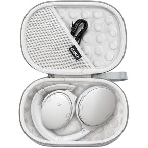 RAIACE Hard Storage Case Compatible with Bose QC 45 II, QC 35 (Series II), QC35, QC25 Headphones and Accessories, Protective Carrying Bag. - Grey (Grey Lining)