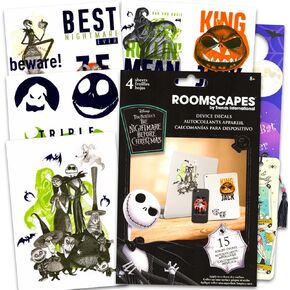 Nightmare Before Christmas Decal Set - Bundle with 15 Nightmare Before Christmas Decals for Laptops, Cell Phones, Water Bottles, More Plus Bookmark | Jack Skellington Decals