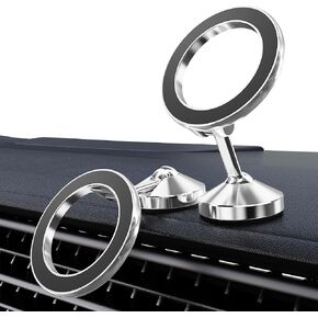 for MagSafe Car Mount, 360° Rotating Full Metal Strong Magnetic Phone Holder for Car Dashboard, iPhone Car Holder Mount Compatible iPhone 15 Pro Max 14 13,Samsung All Mag Safe Phones