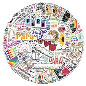 50 Pcs Paraprofessional Stickers Para Professional Sticker Teacher Day Decal Back to School Stickers Paraprofessional Appreciation Gifts Vinyl Sticker Laptop Notebook Scrapbook