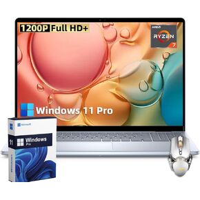 Dell Inspiron 16 Business Laptop - 16" FHD+ Display, AMD Ryzen 7-8840U(8-Core), 64 GB DDR5, 1 TB SSD, AMD Radeon, Wi-Fi 6E, Backlit Keyboard, Win 11 Pro
