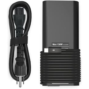 Original Replacement Dell 130W Laptop Charger USB C Type C Slim AC Power Adapter Dell XPS 15 2in1 9575 Precision 5550 5530 2in1 Latitude 7410 7310 7210 9410 9510 9575 5420 5520 5510 Power Supply Cord