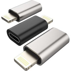 USB C Female to Lightning Male Adapter(3Pack)Type-C Port Charger Cable Converter Compatible for iPhone 11 12 13 14 Pro Max Mini Xs Se 7 8 Plus X Xr for Ipad Air 2019Data Sync Charging Cord Connector
