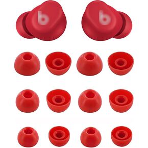 ALXCD Eartips Compatible with Beats Solo Buds, S/M/L 3 Sizes 6 Pairs Soft Silicon Earbuds Tips Replacement Silicone Ear Tips, Compatible with Beats Solo Buds, Red