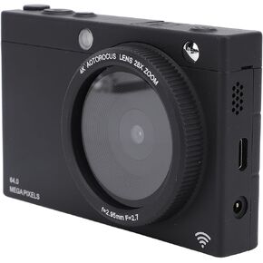4K 64MP Digital Camera, HD Wi Fi Autofocus Vlogging Camera with 28X Digital Zoom, Compact Travel Cameras for Photography and Video, Multi Filters, 3600mAh Battery