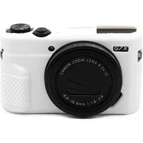 G7X Mark II Camera Case,Soft Silicone Protective Case Ultra-Thin Lightweight Cover for Canon PowerShot G7X Mark II Camera(No Lens Cover) (White)