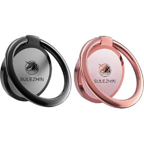 Phone Ring Holder for Hand 360° Rotation Metal Phone Grip for Magnetic Car Mount Compatible with iPhone,Samsung,LG and All Smartphone 2pack