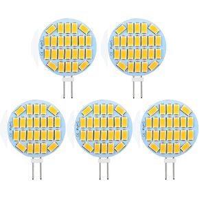 5X G4 LED Light Bulb 12V - 24V AC/DC 3W Side-Pin LED,Equivalent to 30W Halogen Bulb Replacement,Non Dimmable,G4 24 LED 5730 SMD 5 Pack (WarmWhite 3000K)