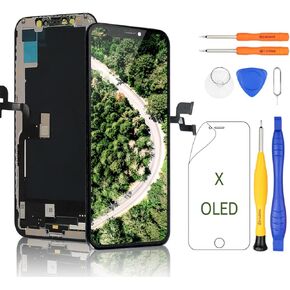 Yodoit for iPhone X Screen Replacement Kit OLED 3D Touch Digitizer Glass Assembly with Repair Tool Kit, Compatible with Model A1865, A1901, A1902, 5.8 inch Black