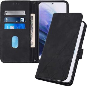 Case for Motorola Moto G 5G 2025 Wallet Case Men PU Leather with Card Holder Kickstand Magnetic Folio Flip Shockproof Protective Phone Case for Motorola Moto G 5G 2025 Black YB