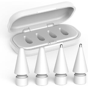 Replacement Tips for Apple Pencil, Mix Pencil Tips Set for Apple Pencil 2nd/1st Gen/Apple Pencil Pro/USB-C, Precise Control, Wear-Resistant, Ideal for Drawing, Sketching (4-Pack)