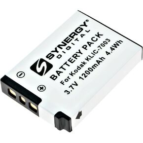 بطارية الكاميرا الرقمية في Synergy ، متوافقة مع كاميرا Kodak Easyshare V803 الرقمية ، (Li-ion ، 3.7 فولت ، 1200 مللي أمبير في الساعة) ، بديل لبطارية Kodak Klic-7003