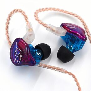 KZ ZST in Ear Earphones 1BA+1DD Hybrid Banlance Technology Armature with Dynamic with 2 Pin Detachable Cable HiFi Monitors Headphones Wired Gaming Earbuds IEM (Colorful, Without MIC)