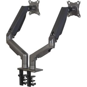 Office Star SPX Double Monitor Arms with Tilt, Swivel and Rotation, VESA Monitor Mounting for 17-inch to 30-inch Monitors, Charcoal
