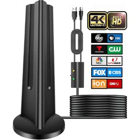 2025 TV Antenna, Digital TV Antenna for Smart TV Indoor, Strong Magnetic Base for Easy Installation, 360°& Long Range Reception for HDTV Channels-Support All Tv's- 10ft Long Cables