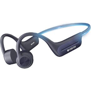 Bone Conduction Headphones,IP68 Waterproof for Swimming, 32GB Local Storage,Bluetooth 5.3,Built-in Mic,Sweatproof Wireless Open-Ear with Seamless Auto-Switching Between Two Devices,Blue