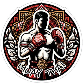 Muay Thai Sticker Decal Vinyl Small Waterproof for Water Bottle Mug Passport Book Scrapbook Notebook Laptop Tumbler Skateboard Computer Phone Size Funny Gift Car Stickers