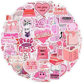 120 Pcs Book Stickers for Kindle Adult,Waterproof Reading Sticker,Stickers for Kindle Case,Booktok Stickers,Book Lover Stickers,Pink Stickers Aesthetic for Decorative Luggage Water Cup Computer
