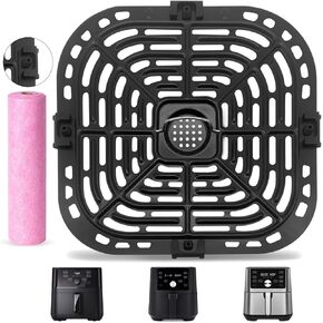 Air Fryer Accessories for Instant Vortex 6 in 1 6QT Gourmia GAF735 6 QT Air Fryer, Original Replacement Air Fryer Grill Plate Grill Pan Crisper Plate Tray Rack Parts, Dishwasher Safe