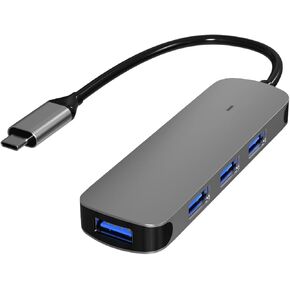 USB-C 4-in-1 Hub, Featuring USB 3.0 and 3 USB 2.0 Ports, Adapter Compatible with USB-C Laptops and for MacBook Pro, MacBook Air, Dell XPS, Lenovo Thinkpad, HP Laptops and More、