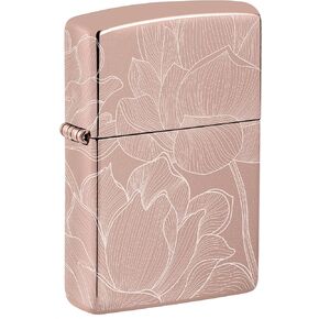 Zippo Lighter: Lotus Flower, Photo 360 - High Polish Rose Gold 46109