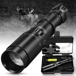 UniqueFire 1605N Vcsel 940nm IR Illuminator Flashlight Lights for Night Vision, Fresnel Lens Zoomable Infrared Flashlight Lighting to 1500M, with Remote Pressure Switch & Scope Bracket
