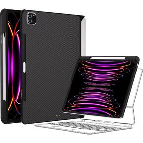 MAGEASY CitiCover for iPad Pro 12.9" Case with Pencil Holder - Compatible with Magic Keyboard & Smart Keyboard Folio, Premium Aramid Fiber, Fit 2021-2022 iPad Pro 12.9" 5th Gen & 6th Gen