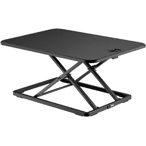 Monoprice Ultra-Slim Single Top Height Adjustable Compact Sit-Stand 26-Inch Desk Converter Riser, Compact Sit Stand Desktop Converter for Monitor or Laptop, Black