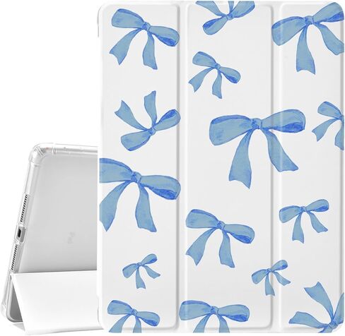 Joyland Blue Bow Pad Case White Case for iPad 10.9 "Air 4 2020/Air 5 ، مع Holder-Holder-Auto Wake/Sleep ، مقالة Folio Folio Strockprooch المضادة للصدمات لـ iPad Air 11 Inch (2024) in Saudi Arabia