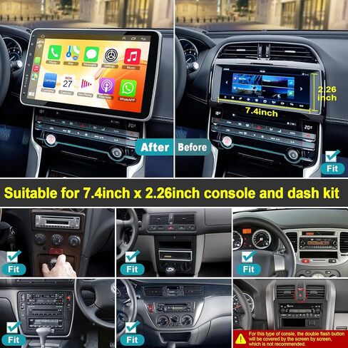 Android 13 Single DIN Car Stereo 10.1 بوصة راديو شاشة تعمل باللمس مع A-Ppple Carplay Android Auto و GPS Navigation Wifi FM/RDS Hifi Bluetooth Android Radio Unit +Camera Backup in Kuwait