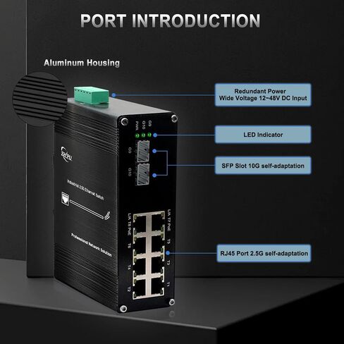 الصناعي غير المُدارة 8 Port Ethernet Poe+ Switch Din Rail Mount 8 Port RJ45 in Saudi Arabia
