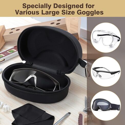 MoKo Storage Case for Safety Sunglasses, EVA Semi Hard Shell with Belt Clip, Scratch-Resistant Protective Eyeglasses Case in Kuwait