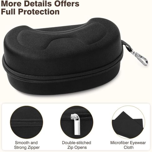 MoKo Storage Case for Safety Sunglasses, EVA Semi Hard Shell with Belt Clip, Scratch-Resistant Protective Eyeglasses Case in Kuwait