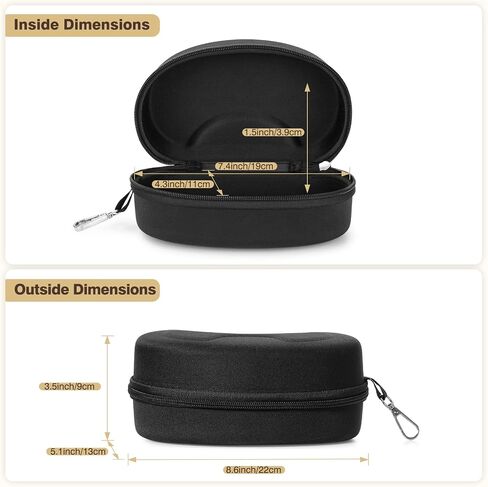 MoKo Storage Case for Safety Sunglasses, EVA Semi Hard Shell with Belt Clip, Scratch-Resistant Protective Eyeglasses Case in Kuwait