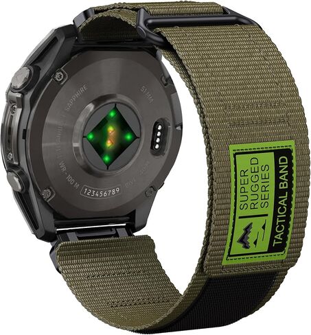 Abanen Military Tactical Nylon Loop Sport Men Watch Bands for Garmin Fenix 8 51mm / epix Pro 51mm / Fenix 7X / Instinct 2X / Fenix 6X / Enduro 3 / Quatix 7 in Kuwait